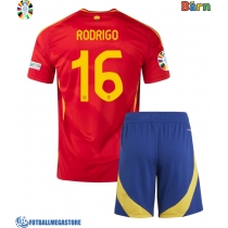 Fotballdrakt Barn Spania Rodri Hernandez #16 Hjemmedraktsett EM 2024 Kortermet (+ Korte bukser)